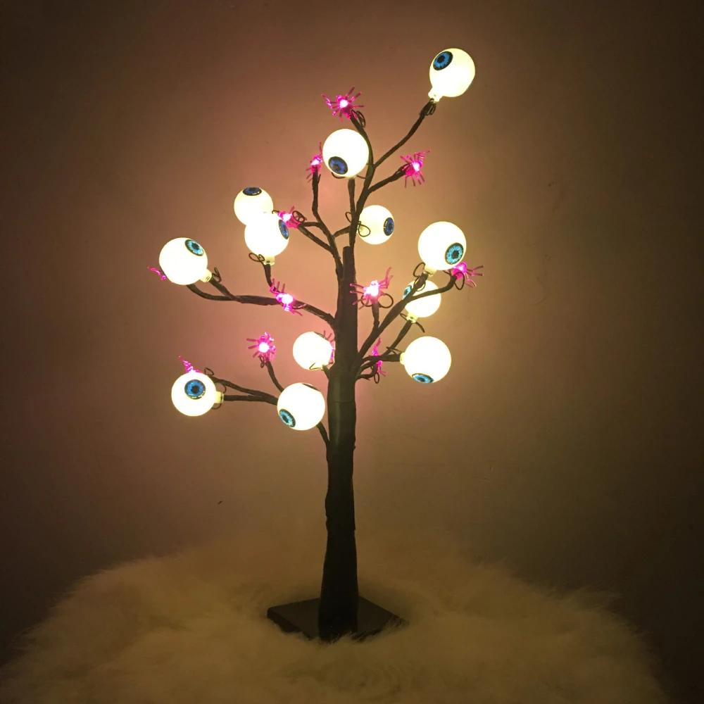 Halloween LED Ghost Eyeball Tree Light Halloween Decoration For Home Decor Desktop Spooky Desk Lamp Horror Night Lights Ornament