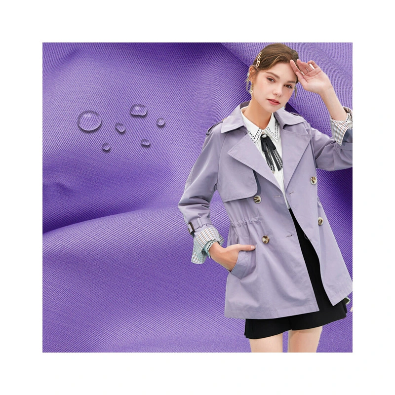 T8 Imitation Cotton Twill Waterproof Windbreaker Polyester Slim Jacket Women's Fashion Fabric