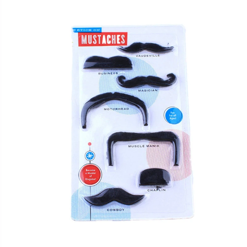 7PCS Mustache And Beard Funny Performance Dress Up Masquerade Props