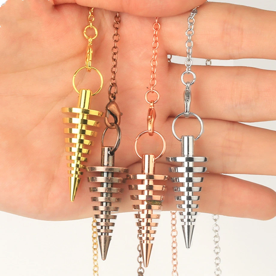 Metallic Pendulum Toothed Cone Gravity Pendant
