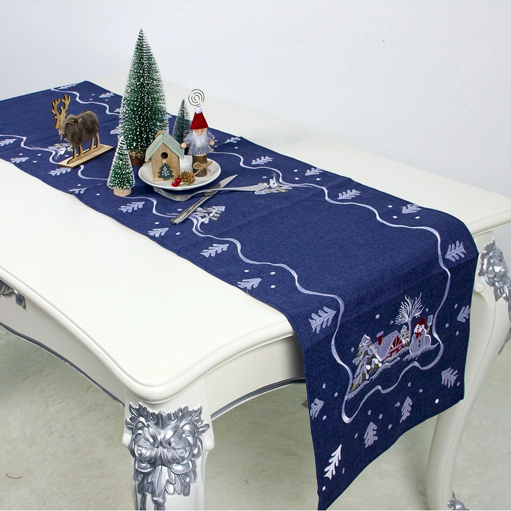 Santa Claus Embroidery Christmas Restaurant Tablecloth