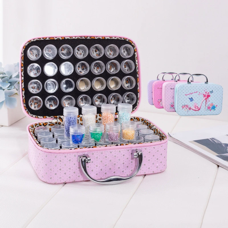 Novel With Bottle 56 Grid Diamond Painting Sub-diamond Bag Storage Bottle Carrying Case Suitcase