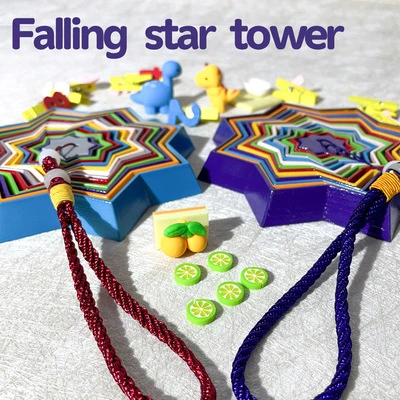 New Christmas Decompression Wind Chimes Falling Star Tower Windchime Wall Hanging Home Party Decor Handmade Gift