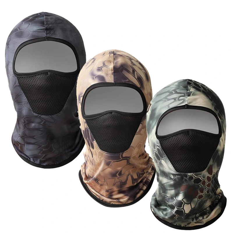 Ice Silk Sunscreen Headgear Mesh Face Mask Desert Python Pattern Casual Baotou Cap