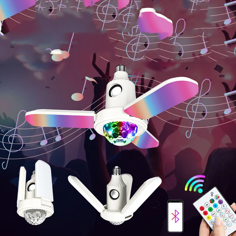 Bluetooth Small Magic Ball Trefoil Music Light 40W White Light Colorful