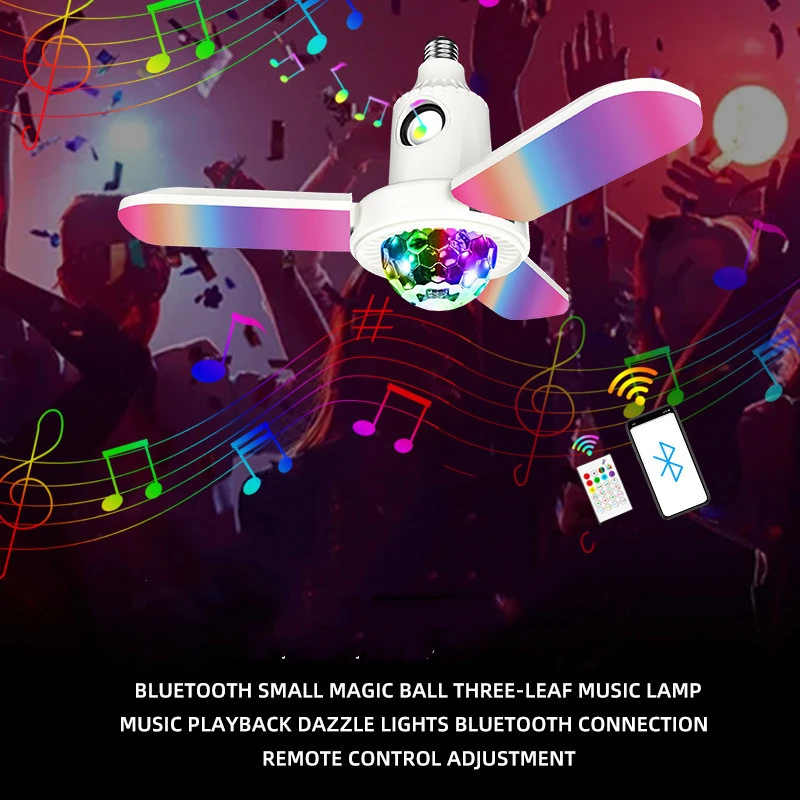 Bluetooth Small Magic Ball Trefoil Music Light 40W White Light Colorful