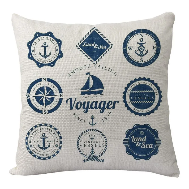 New Lighthouse Anchor Digital Printing Linen Pillowcase