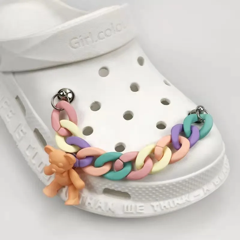 Macaron Bear Acrylic Chain Hole Shoes Accessories