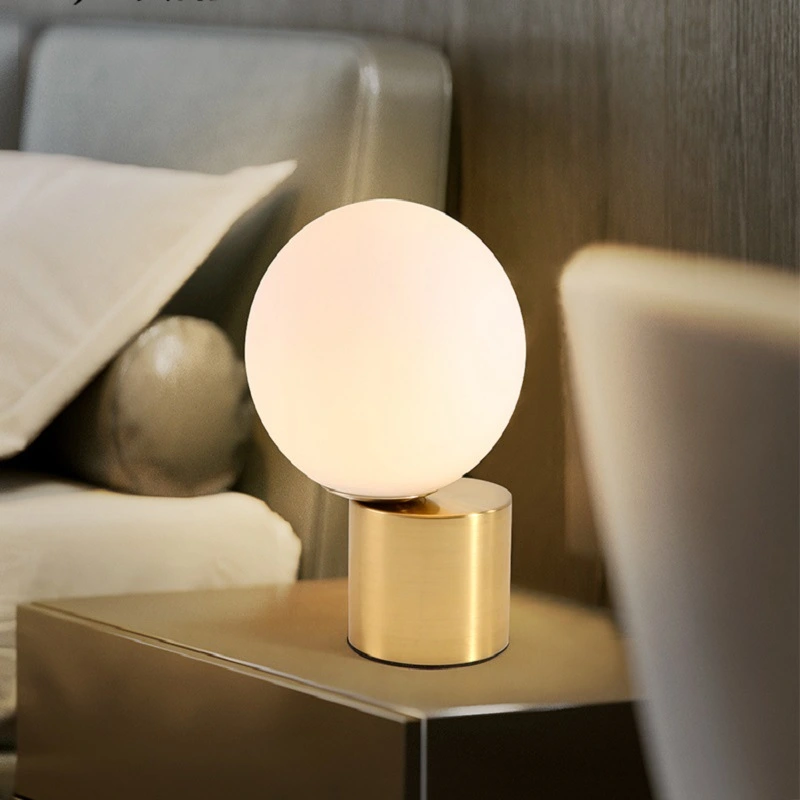 Modern Bedroom Bedside Lamp Glass Nordic Style