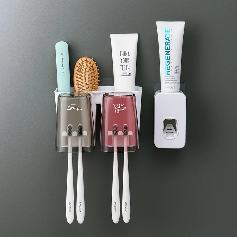 Toothbrush Rack Hole Free Mouthwash Cup Toothbrush Cup Wall Hanging Toilet Wall Hanging Storage Box