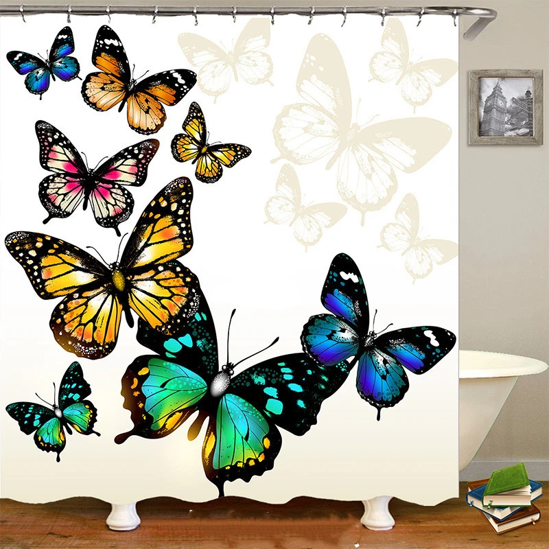 Set Beautiful African Girl Waterproof Home Bathroom Decor Hanging Curtains