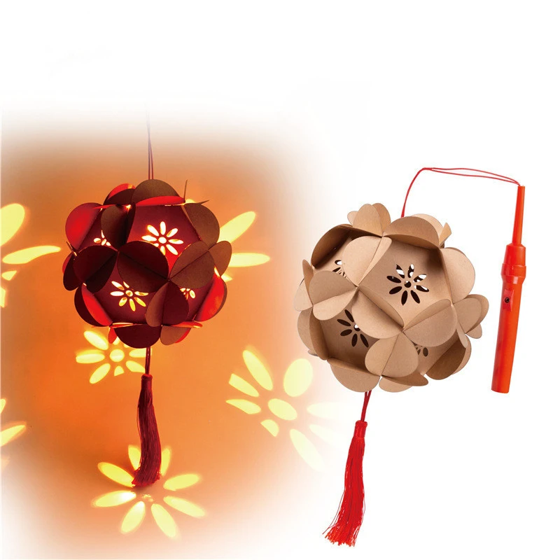 Children's Toys Handmade Diy Material Package Luminous Paper Embroidered Lanterns