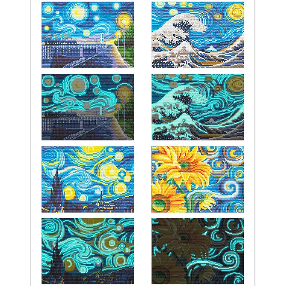 Luminous Diamond Painting Full Of Diamond Paste Diamond Landscape Decorative Painting