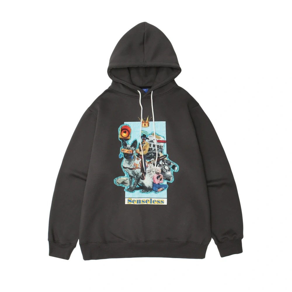Abstract Sweatshirt Loose Personality Printed Couple Hooded Jacket