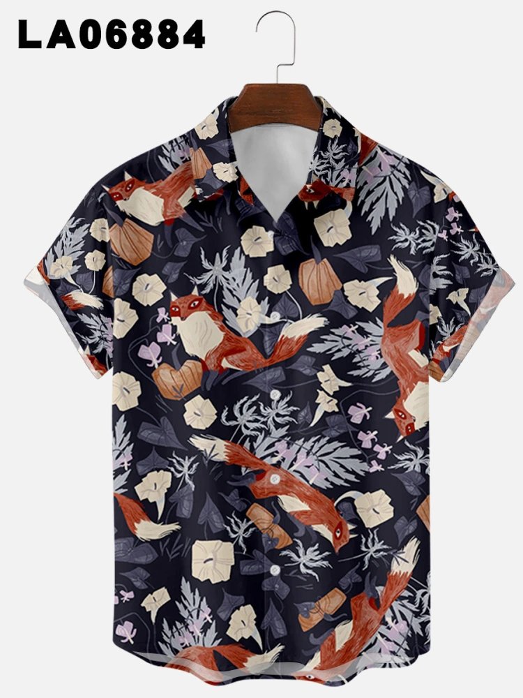 Digital Printing Trend Loose Short-Sleeved Shirt Top