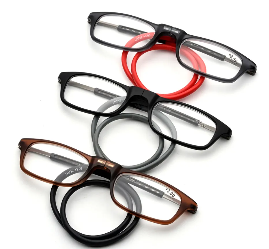 Portable Magnetic Absorption Hang Neck Reading Glasses Men Magnet Reading Glasses Women Diopter Glasses