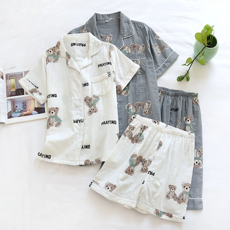 Couple Short-sleeved Shorts Cartoon Thin Men's Spring And Autumn Home Service Suit