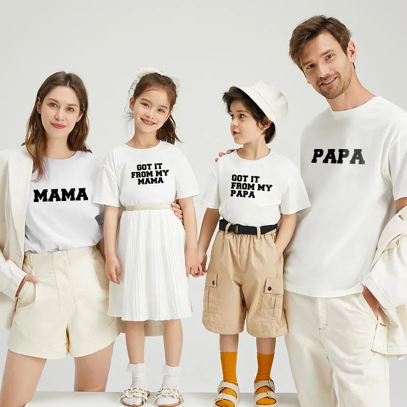 Summer Short-Sleeved Family Clothes For A Family Of Three In Europe And America