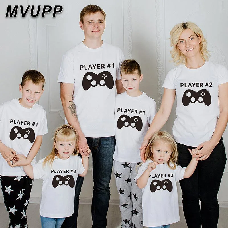 Parent-Child Wear Summer Family Wear Short-Sleeved T-Shirt Gamepad Parent-Child Wear