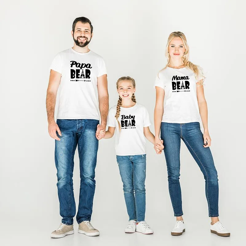 Summer Short-Sleeved Round Neck T-Shirt Simple Letter Printing Parent-Child Wear
