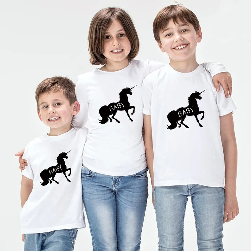 Round Neck Short Sleeve Letter Printing Parent-Child Model For A Family Of Three