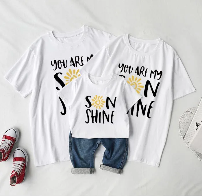 Fashion Sun Print Parent-Child Short Sleeves