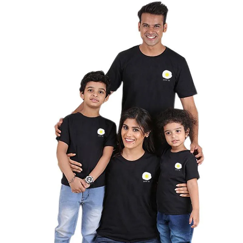 Parent-Child Egg Small Print Short-Sleeved T-Shirt