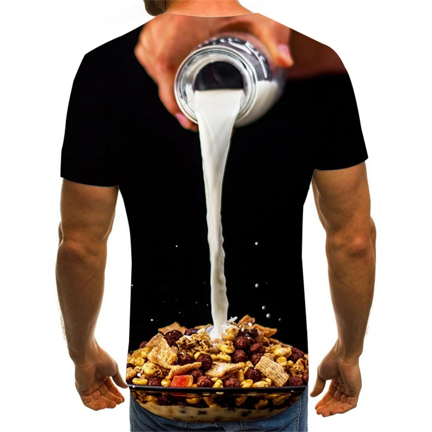 Graphic Beer Print Short-Sleeved T-Shirt