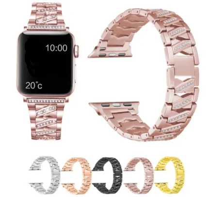 Compatible with Apple , Fashion Atmosphere Metal Diamond Watch Band