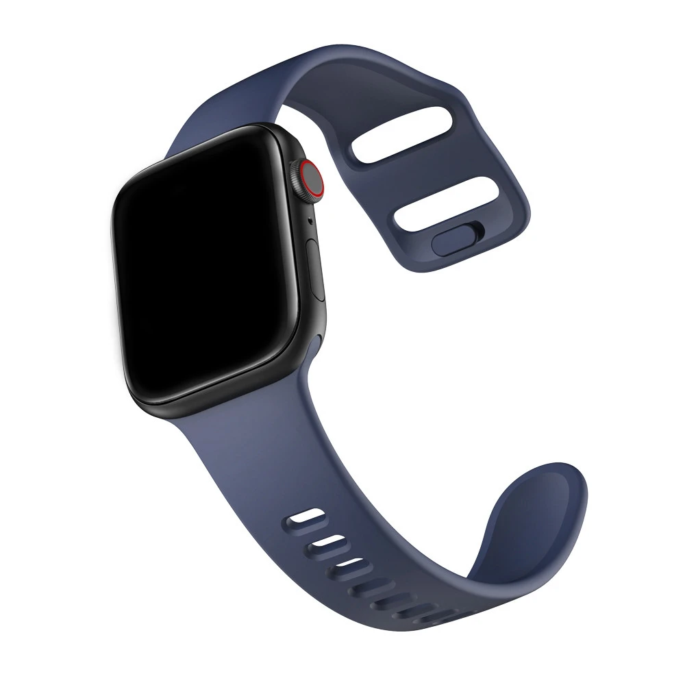 Compatible with Apple , Suitable For Apple Watch Strap Liquid Silicone  Sports Strap Simple Solid Color Wristband