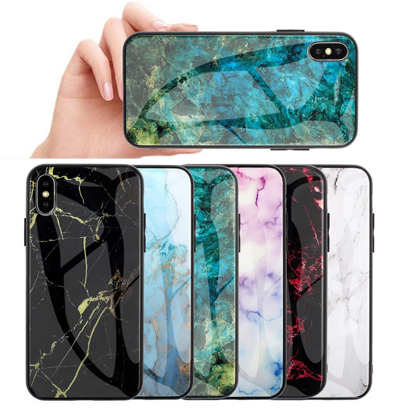 Marbled glass shell S10 protective cover