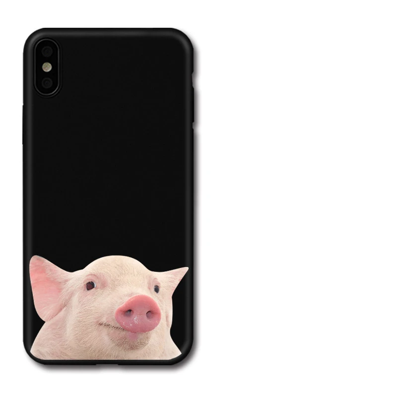 Compatible with Apple , Cute Piggy Mobile Phone Case Transparent Soft Cover