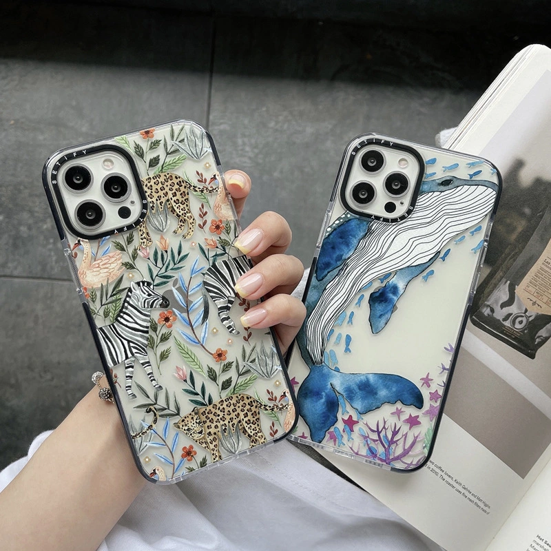 Forest Animal Blue Whale Mobile Phone Case Soft Case