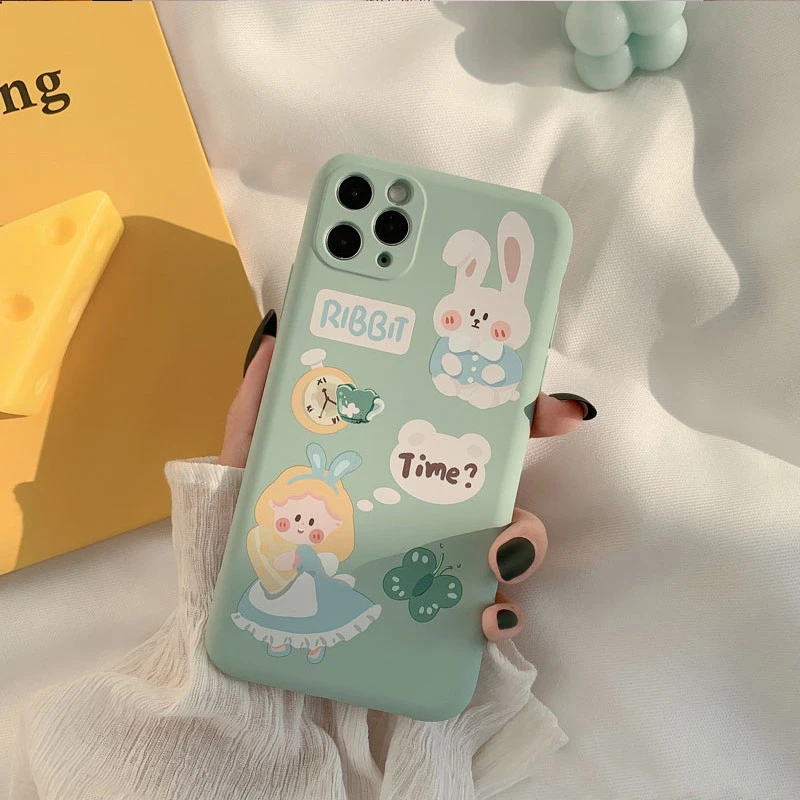 Soft Cute Rabbit Liquid Silicone Phone Case