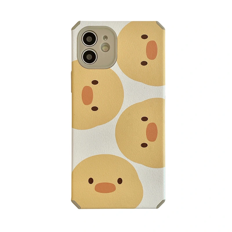 Compatible with Apple , New Cartoon Cute Duck Leather Soft Shell Cover