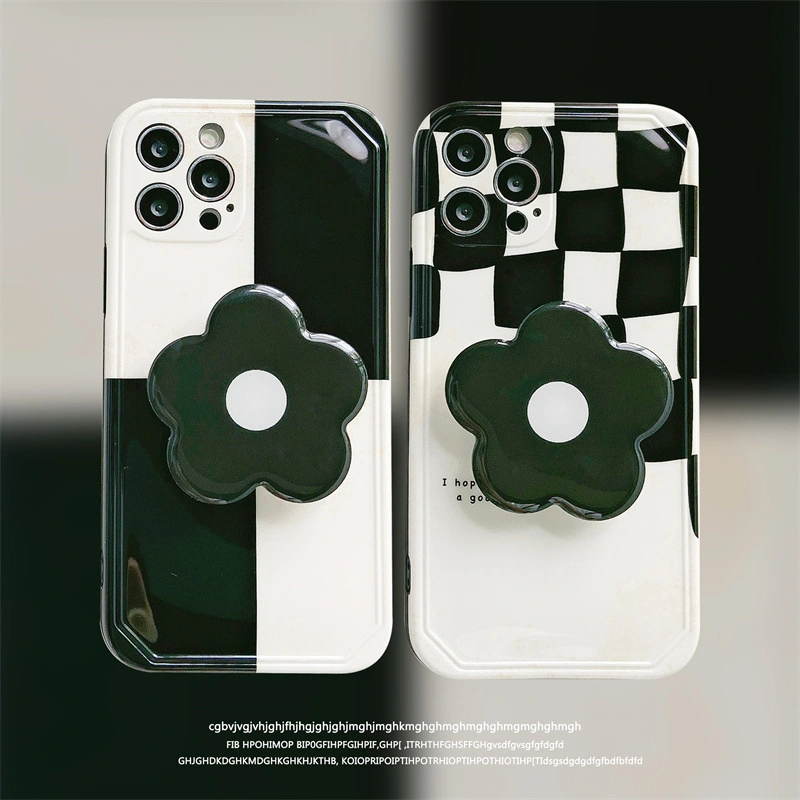 Compatible with Apple , Black And White Checkerboard Pattern Mobile Phone Case