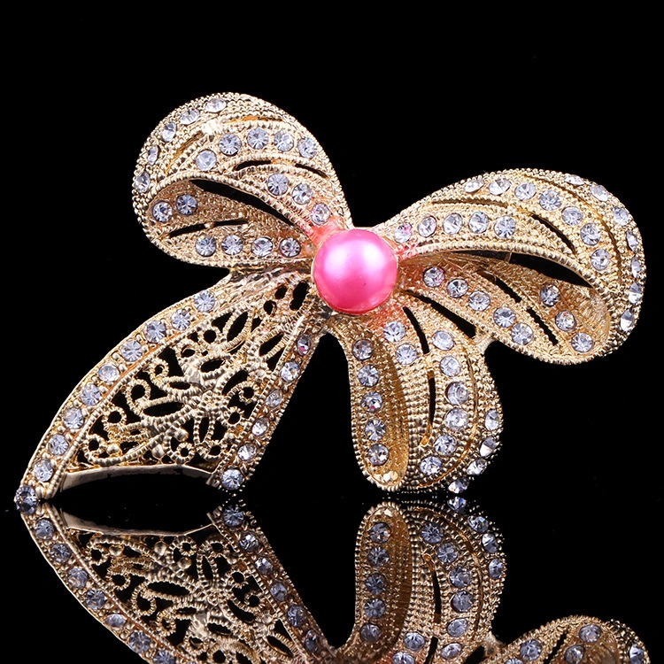 Diamond-encrusted Bow Brooch High-end Clothing Brooch