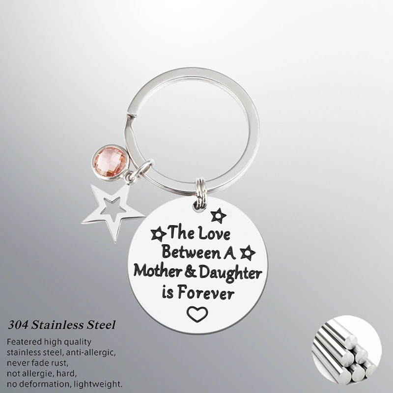 Stainless Steel And Titanium Steel Keychain Fashion Diamond Small Hanging