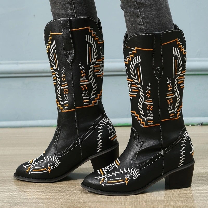 Autumn And Winter New Mid Tube Knight Boots