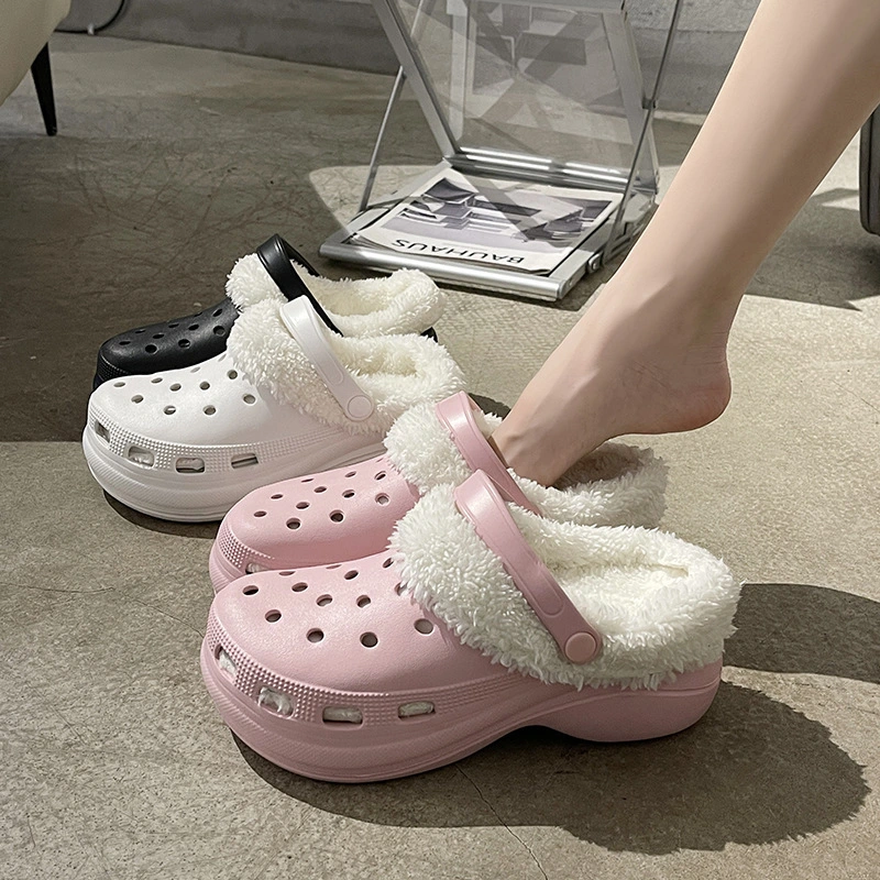Cotton Slippers Women's Autumn And Winter Non-slip Soft Sole Platform Heel