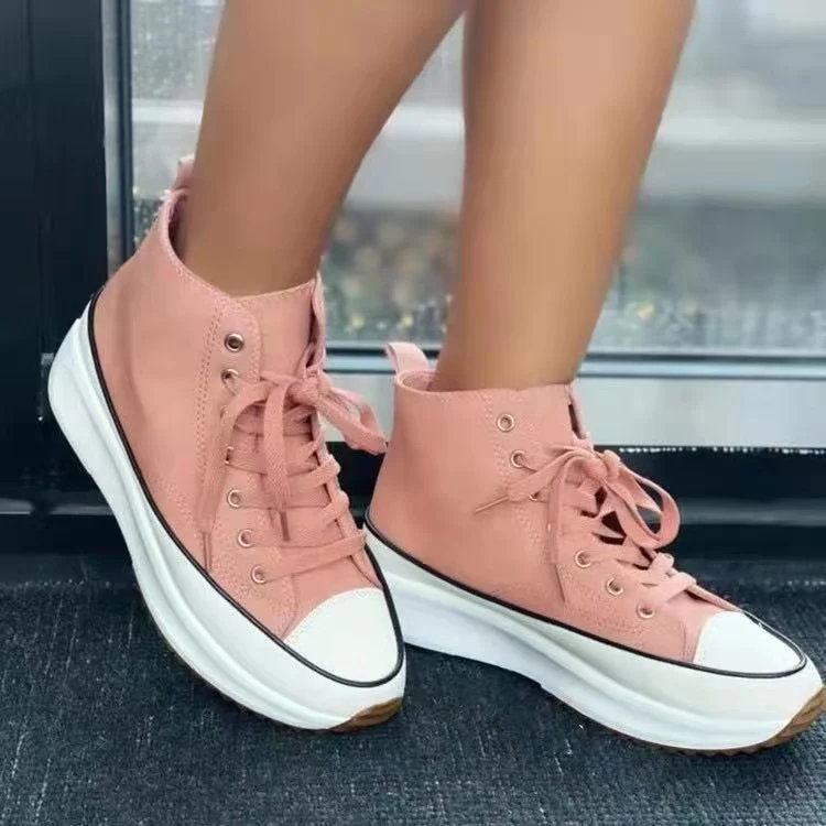 Fall New Casual Single Shoes Women High Top Platform