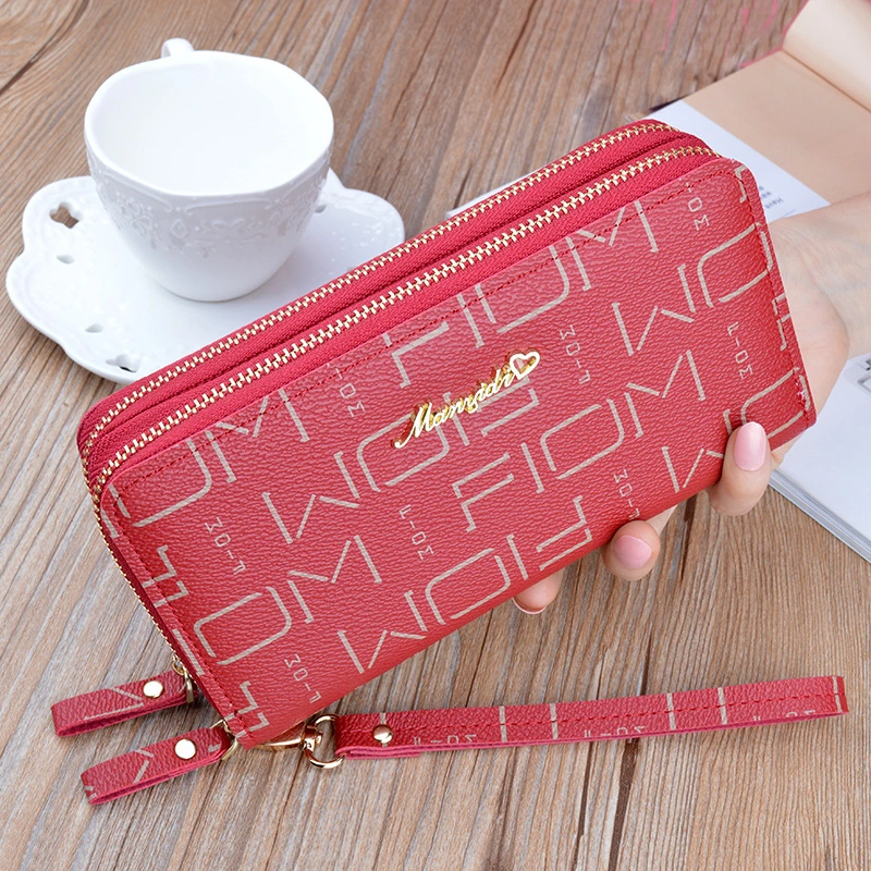 Hand Wallet Ladies Long Double Zipper Letters Large Capacity Double Layer