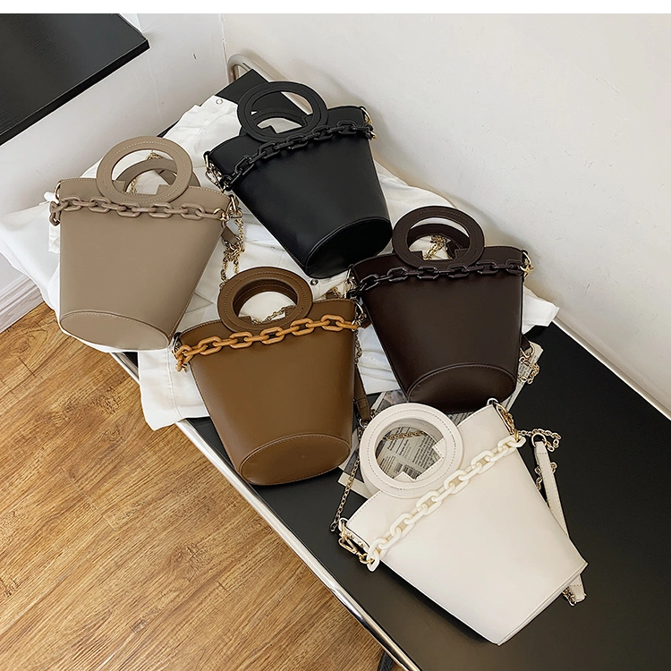 New Trendy Fashion Chain Messenger Portable Bucket Bag