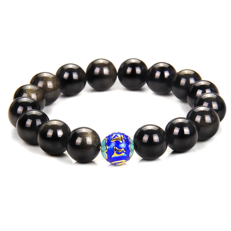 Male Enamel Beads Colorful Agate Stone Bracelet