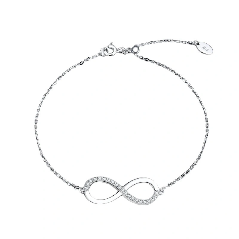 White Gold With Diamonds 8-character Large Symbol Bracelet