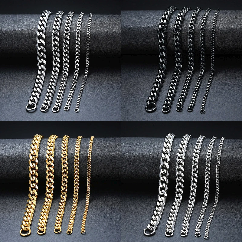 Stainless Steel Gold-plated Men's Six-sided Bracelet