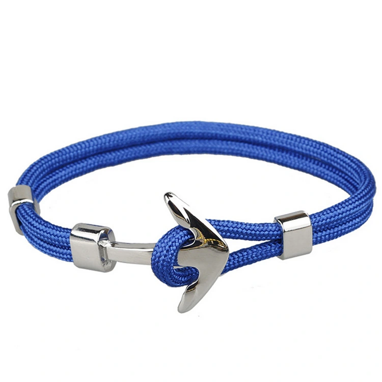 Navy Style Anchor Men's  Polyester Rope Bracelet