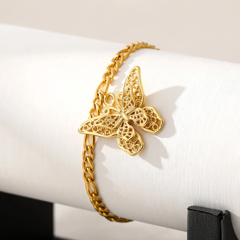 Stainless Steel Butterfly Bracelet 18K Gold Bohemia