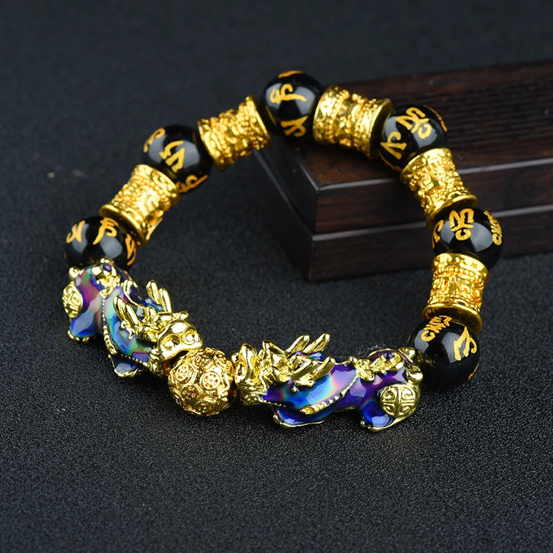 Gold-plated Bracelet 3D Temperature Sensitive Thermochromic Pixiu