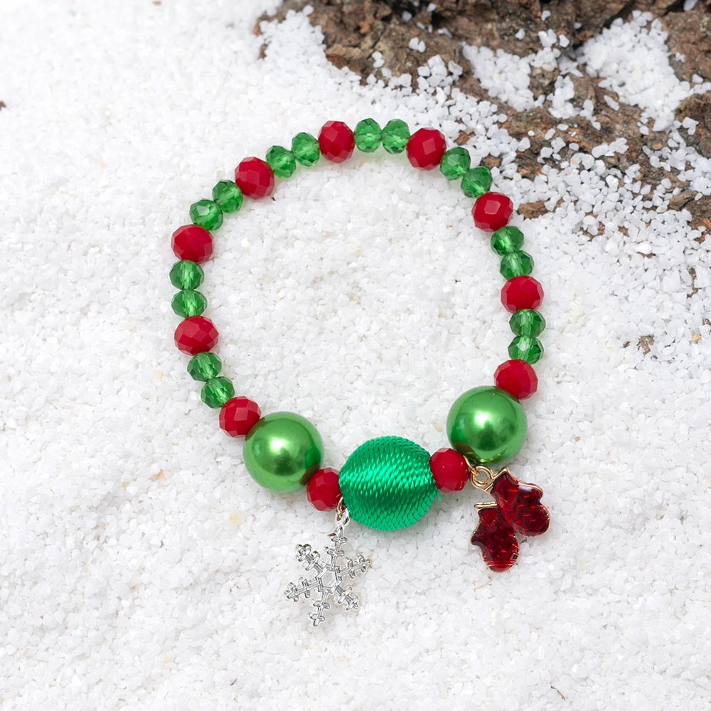 Personalized Elk Snowman Christmas Bracelet